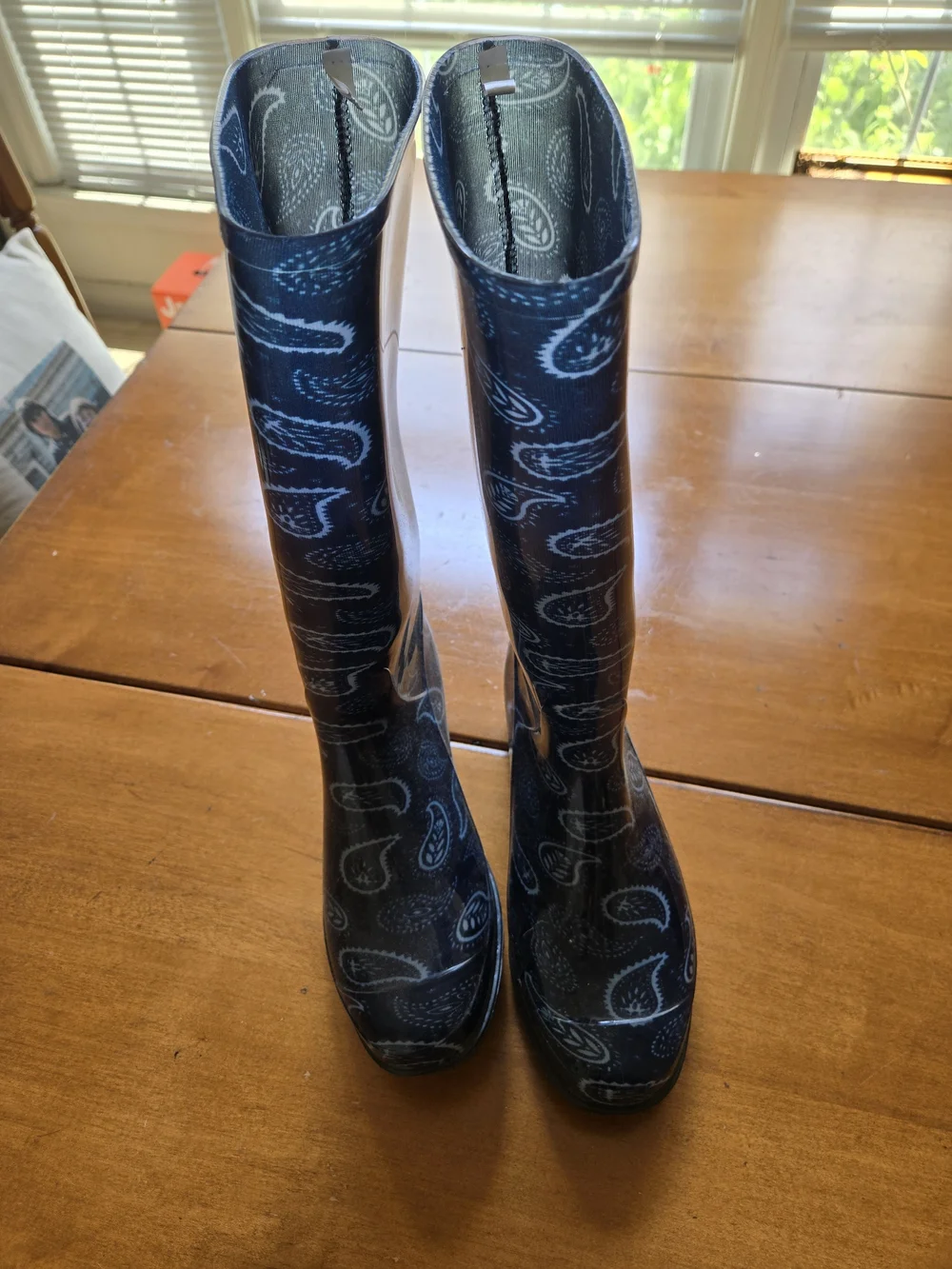 Women’s Paisley Waterproof Rain Boots - Blue